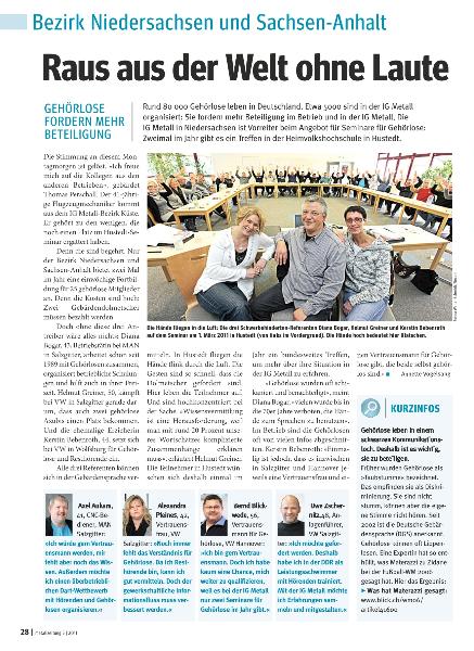 metallzeitung - Regionalseiten Niedersachsen und Sachsen-Anhalt Mai 2011