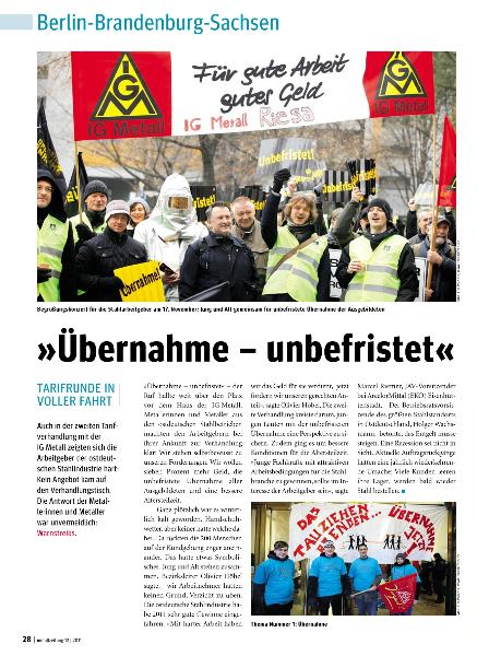 metallzeitung - Regionalseiten Berlin-Brandenburg-Sachsen Dezember 2011