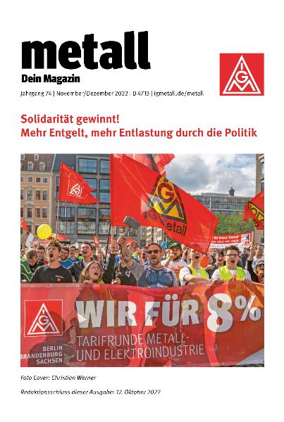 metall. Dein Magazin, November/Dezember 2022 (barrierefreie Ausgabe)