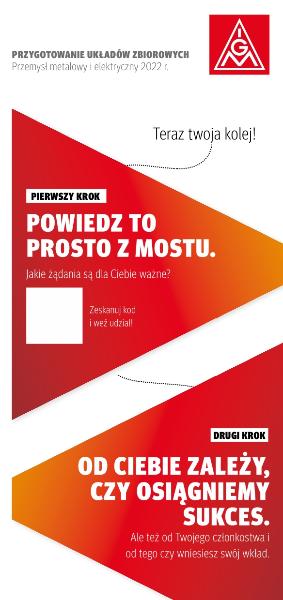 Flyer zur Befragung und Tarifbewegung ME 2022 - in polnischer Sprache