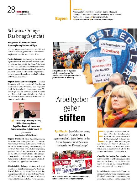 metallzeitung - Regionalseiten Bayern Januar-Februar 2019