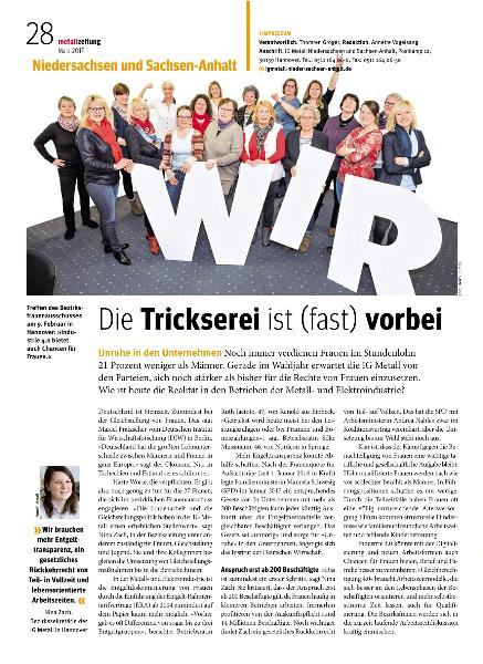 metallzeitung - Regionalseiten Niedersachsen und Sachsen-Anhalt März 2017