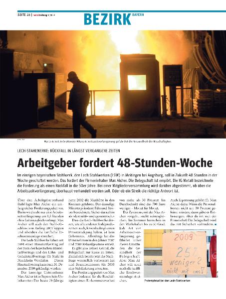 metallzeitung - Regionalseiten Bayern Oktober 2009
