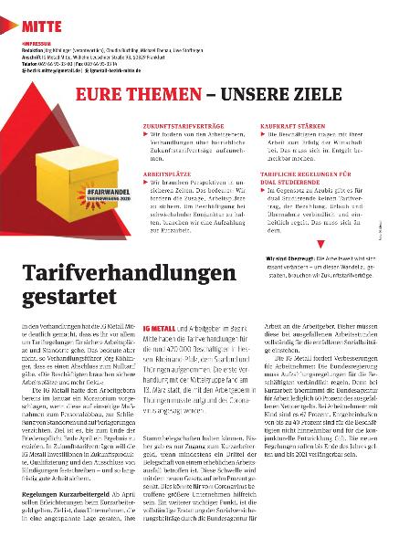metallzeitung - Regionalseiten Mitte April 2020