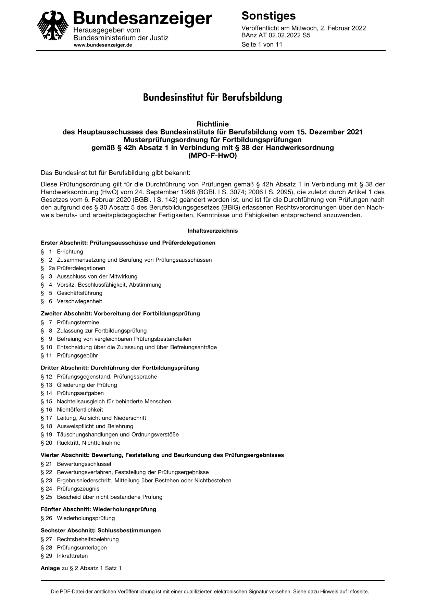 BIBB HA-Empfehlung Musterprüfungsordnung Fortbildung HwO