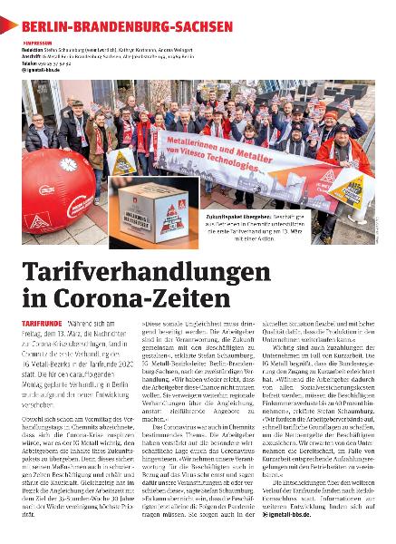 metallzeitung - Regionalseiten Berlin-Brandenburg-Sachsen April 2020