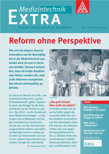 Reform ohne Perspektive, Medizintechnik Extra Nr. 2 (2006)