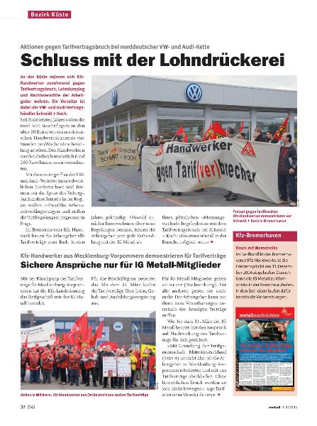metall-Regionalseiten Küste Januar/Februar 2005
