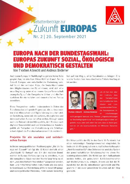 Thorben Albrecht und Andreas Bodemer: Europa nach der Bundestagswahl: Europas Zukunft sozial, ökologisch und demokratisch gestalten