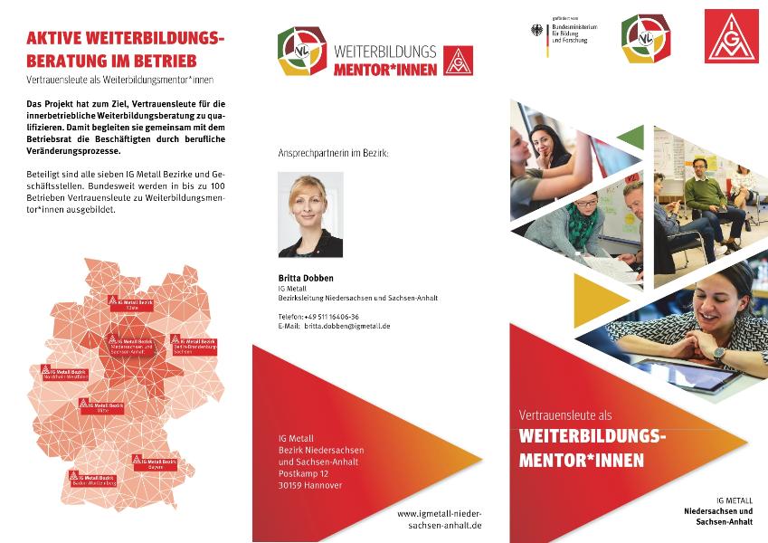 Flyer Weiterbildungsmentor*innen Niedersachsen-Sachsen-Anhalt