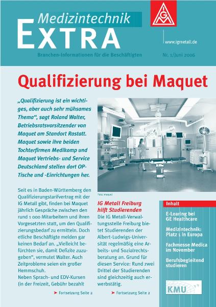 Qualifizierung bei Maquet, Medizintechnik Extra Nr. 1 (2006)