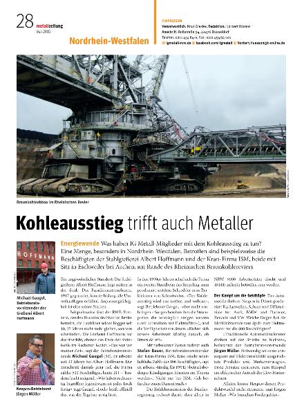 metallzeitung - Regionalseiten Nordrhein-Westfalen Mai 2019