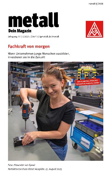 metall. Dein Magazin, September/Oktober 2025 (barrierefreie Ausgabe)