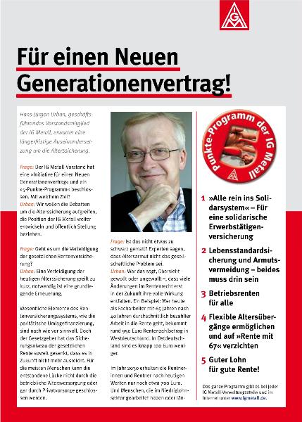 Folder: Für einen Neuen Generationenvertrag