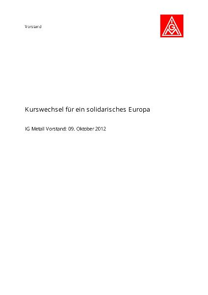 Kurswechsel für ein solidarisches Europa
