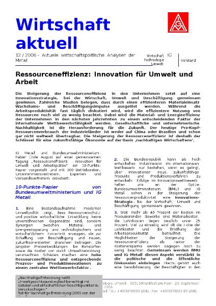 Wirtschaft aktuell 12/2006