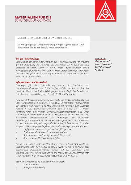 2018_IGM_Materialblatt_Industrielle_Metallberufe_Elektroberufe