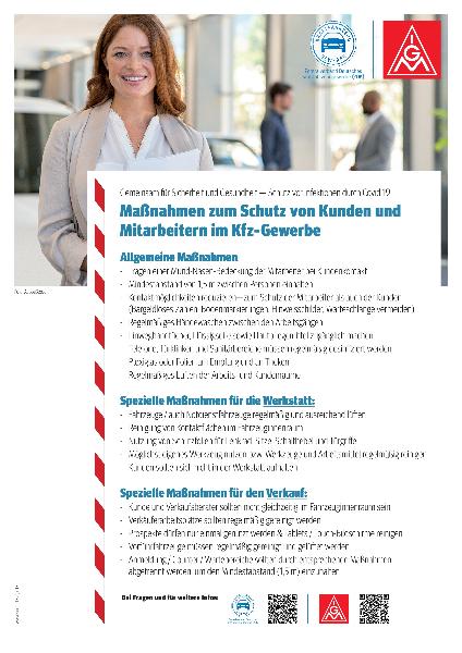 Maßnahmen zum Schutz von Kunden und Mitarbeitern im Kfz-Gewerbe. Gemeinsam für Sicherheit und Gesundheit — Schutz vor Infektionen durch Covid 19
