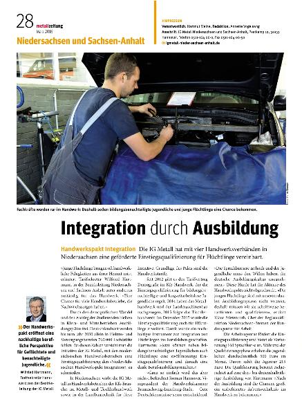 metallzeitung - Regionalseiten Niedersachsen und Sachsen-Anhalt März 2016