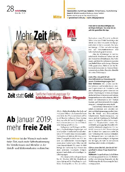 metallzeitung - Regionalseiten Mitte Dezember 2018