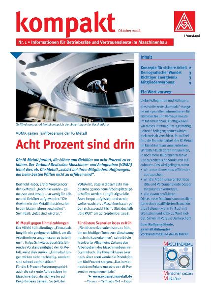 kompakt Nr. 1 / Oktober 2008: Acht Prozent sind drin