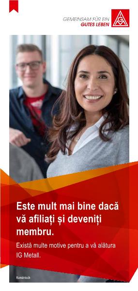 Faltblatt: Als Mitglied hat man's besser in rumänischer Sprache