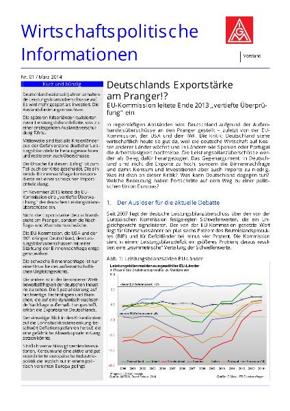 Deutschlands Exportstärke am Pranger!? - Wirtschaftspolitische Informationen Nr. 01 / März 2014