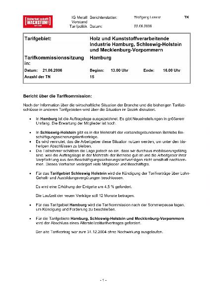 H+K Tarifbericht Hamburg, Schleswig-Holstein und Mecklenburg-Vorpommern