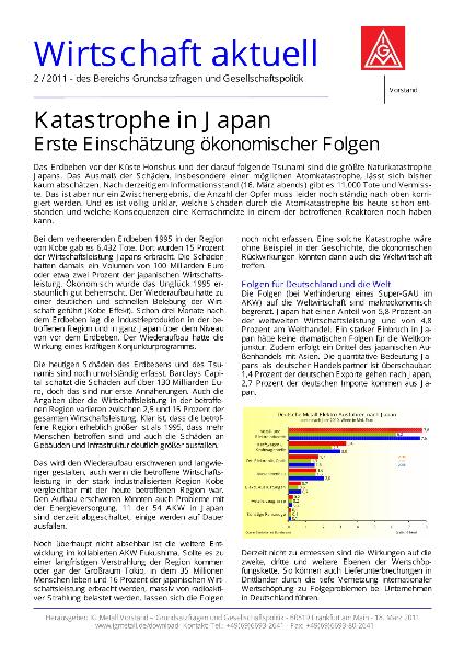 Wirtschaft aktuell 02 2011: Katastrophe in Japan. Erste Einschätzung ökonomischer Folgen