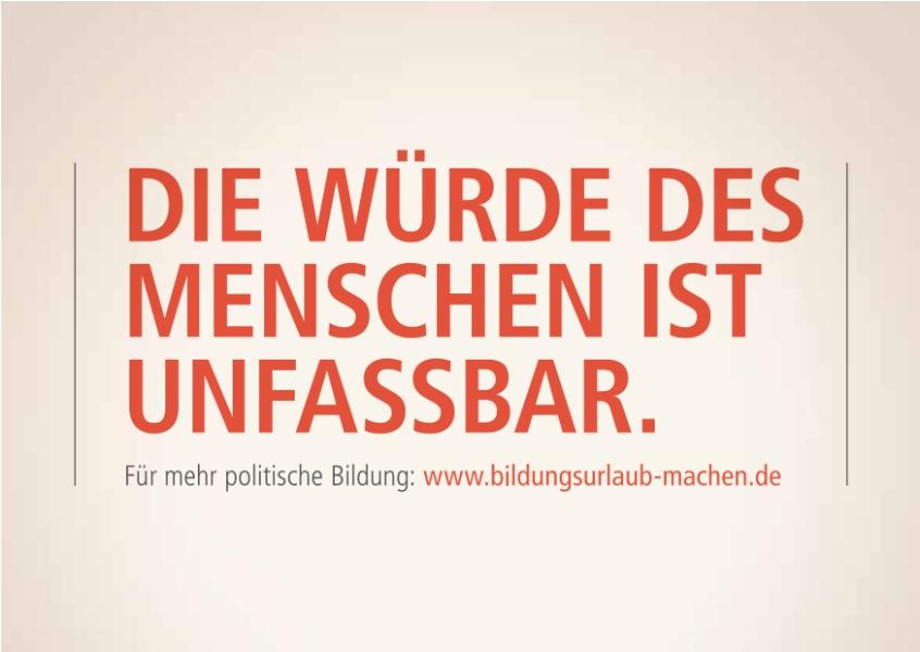  Postkarte: Die Würde des Menschen ist unfassbar. 