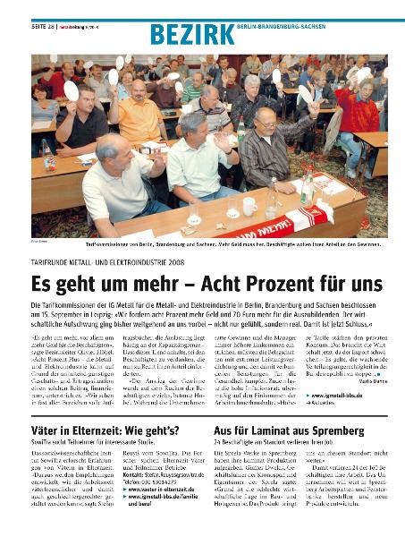 metallzeitung - Regionalseiten Berlin-Brandenburg-Sachsen Oktober 2008