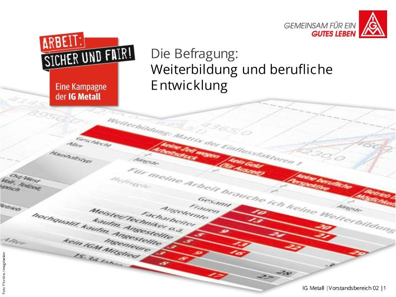 Die Befragung: Weiterbildung und berufliche Entwicklung