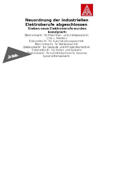 Ausbildung - Info BB Neuordnung Elektroberufe