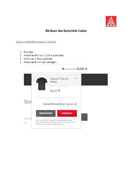 Kurzanleitung für den Gutscheinshop