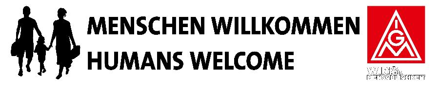 Spanntransparent Menschen willkommen