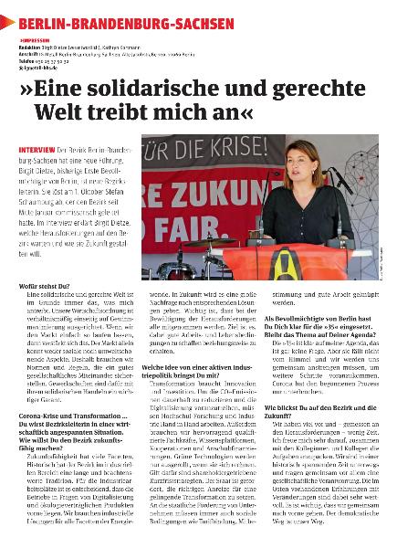 metallzeitung - Regionalseiten Berlin-Brandenburg-Sachsen Oktober 2020
