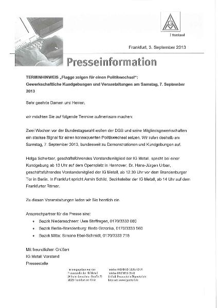 13_9_7 Presseinformation Reden Vorstände