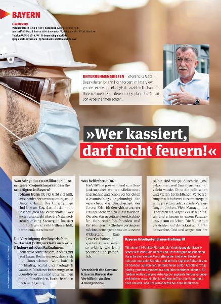 metallzeitung - Regionalseiten Bayern Juli/August 2020