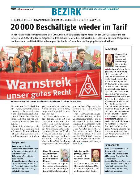 metallzeitung - Regionalseiten Niedersachsen und Sachsen-Anhalt Juni 2008