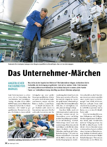 metallzeitung - Regionalseiten Bayern Oktober 2011