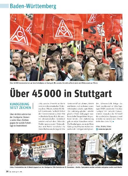 metallzeitung - Regionalseiten Baden-Württemberg Dezember 2010