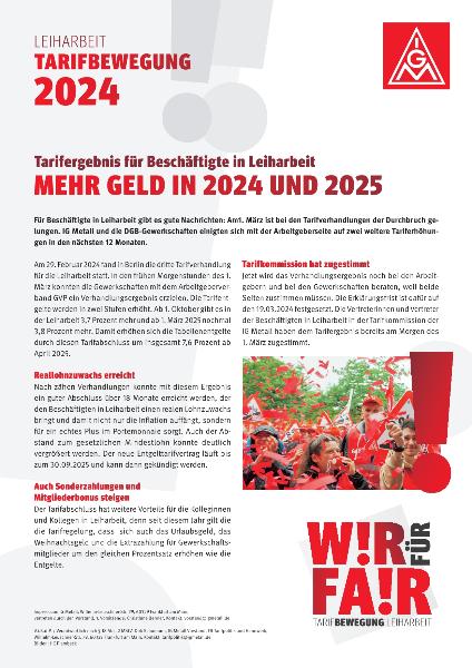 Tarifergebnis für Beschäftigte in Leiharbeit: Mehr Geld in 2024 und 2025
