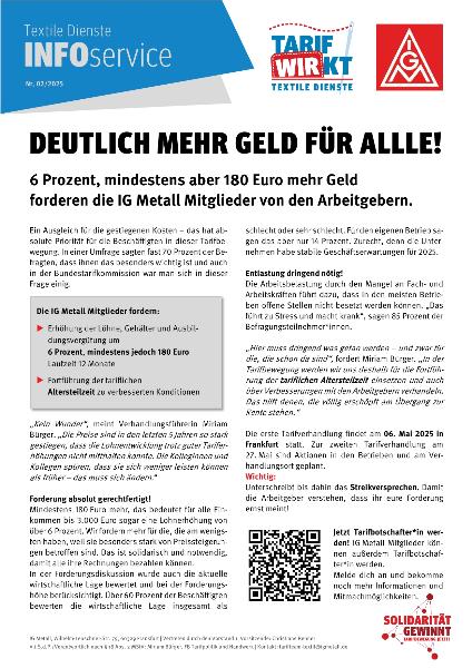 Deutlich mehr Geld für alle! Infoservice Nr. 02/25