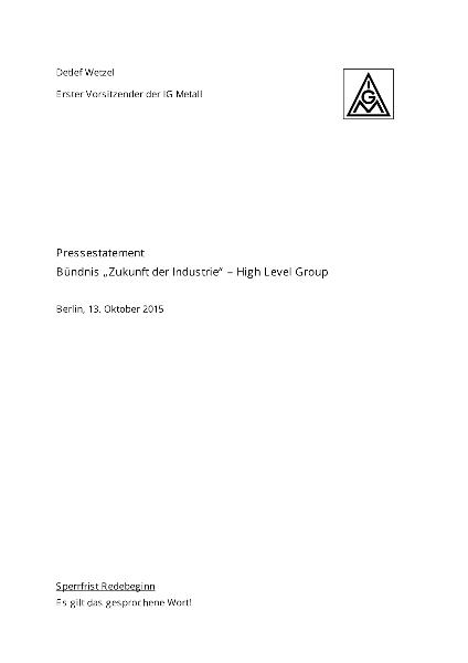 Pressestatement Detlef Wetzel Bündnis 