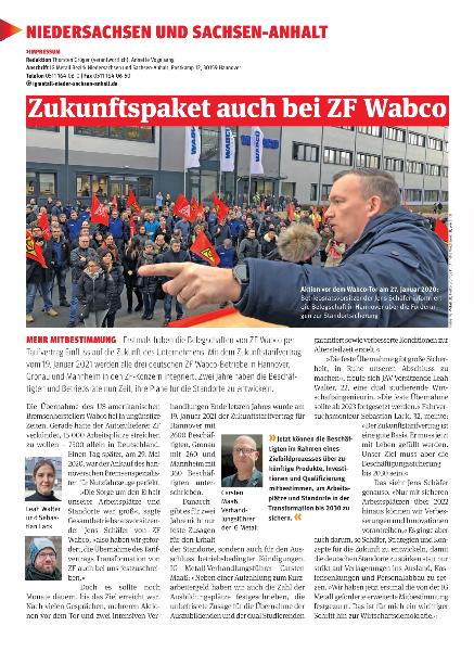 metallzeitung - Regionalseiten Niedersachsen und Sachsen-Anhalt April 2021