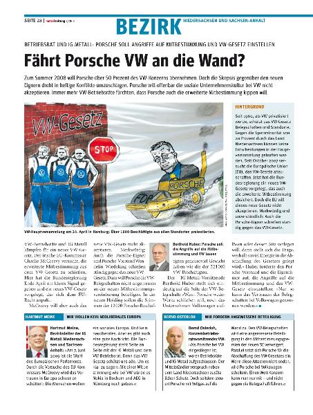 metallzeitung - Regionalseiten Niedersachsen und Sachsen-Anhalt Juli 2008