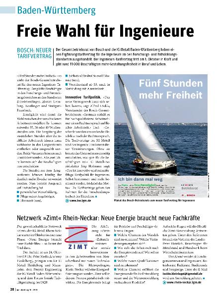 metallzeitung - Regionalseiten Baden-Württemberg Oktober 2011
