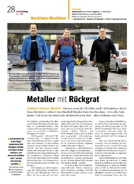 metallzeitung - Regionalseiten Nordrhein-Westfalen März 2016
