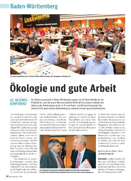 metallzeitung - Regionalseiten Baden-Württemberg Juli 2011
