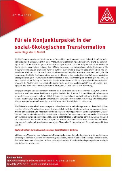 Für ein Konjunkturpaket in der sozial-ökologischen Transformation